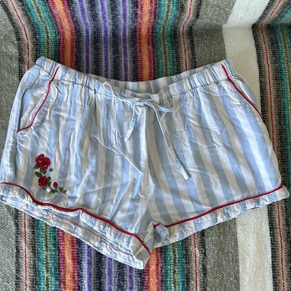 Forever 21 Seersucker Retro Stripe Woven Pajama Set Size Small - Picture 6 of 9